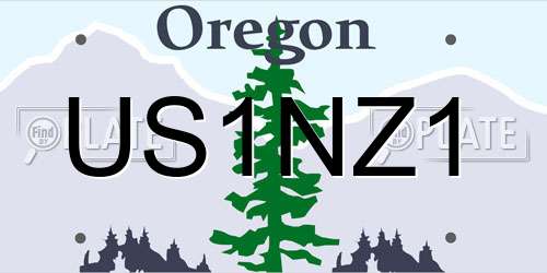 US1NZ1 Oregon License Plate