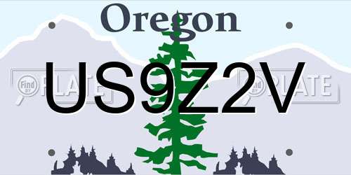US9Z2V Oregon License Plate