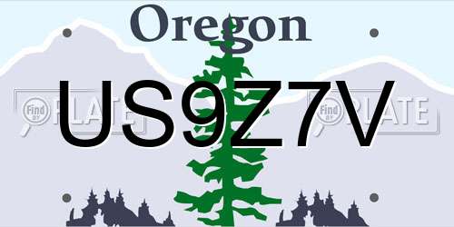 US9Z7V Oregon License Plate