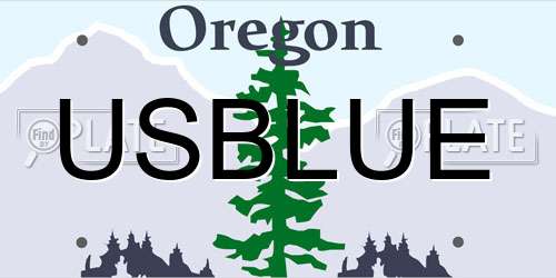 USBLUE Oregon License Plate