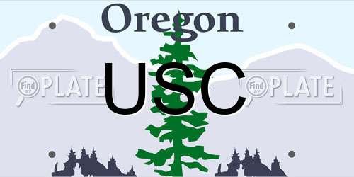 USC Oregon License Plate