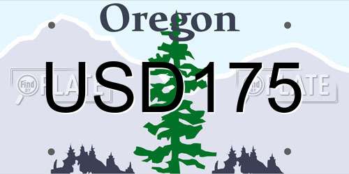 USD175 Oregon License Plate