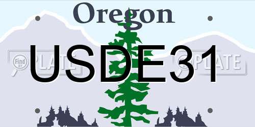 USDE31 Oregon License Plate