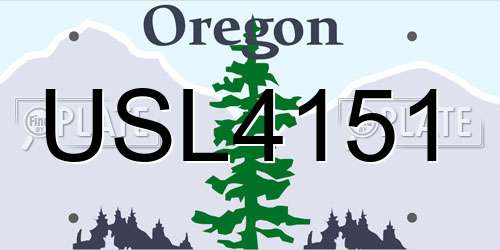 USL4151 Oregon License Plate
