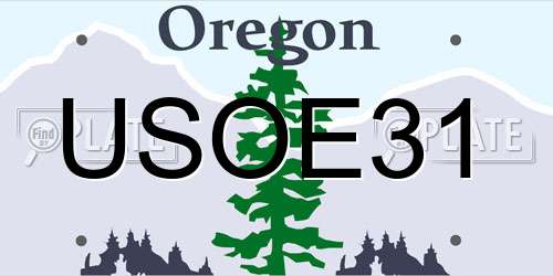 USOE31 Oregon License Plate