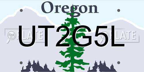 UT2G5L Oregon License Plate