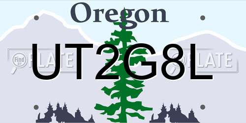 UT2G8L Oregon License Plate