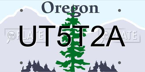 UT5T2A Oregon License Plate