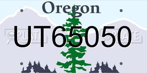 UT65050 Oregon License Plate