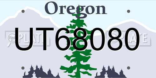 UT68080 Oregon License Plate