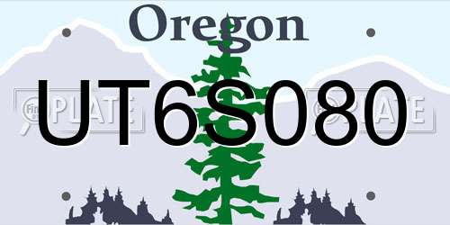UT6S080 Oregon License Plate