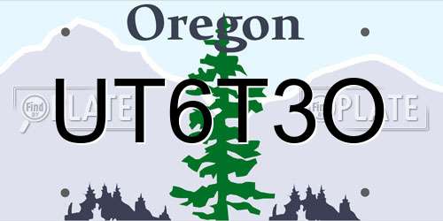 UT6T3O Oregon License Plate