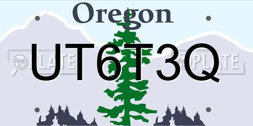 UT6T3Q Oregon License Plate