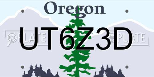 UT6Z3D Oregon License Plate