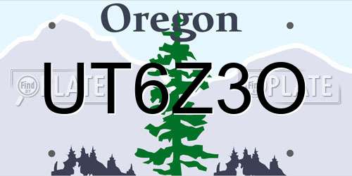 UT6Z3O Oregon License Plate