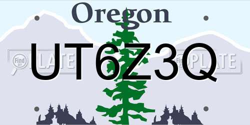 UT6Z3Q Oregon License Plate