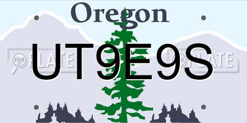 UT9E9S Oregon License Plate