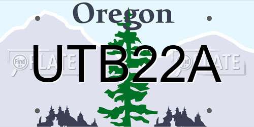 UTB22A Oregon License Plate