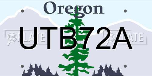 UTB72A Oregon License Plate