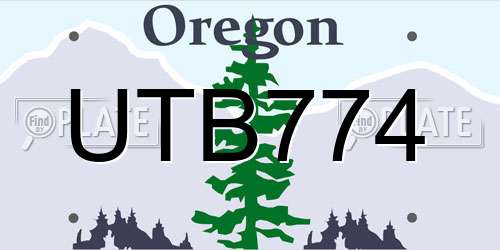 UTB774 Oregon License Plate