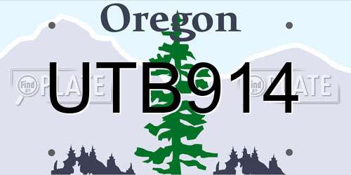 UTB914 Oregon License Plate