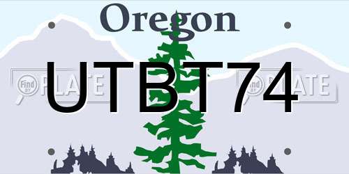UTBT74 Oregon License Plate