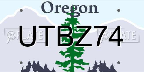UTBZ74 Oregon License Plate
