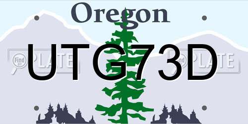 UTG73D Oregon License Plate