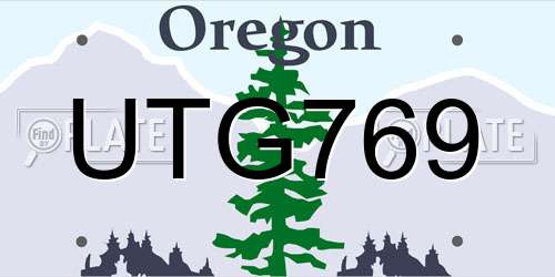 UTG769 Oregon License Plate