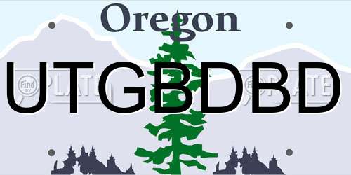 UTGBDBD Oregon License Plate