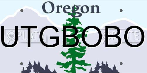 UTGBOBO Oregon License Plate
