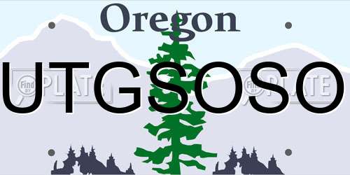 UTGSOSO Oregon License Plate
