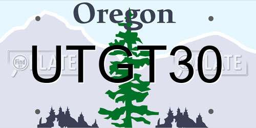 UTGT30 Oregon License Plate