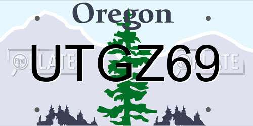 UTGZ69 Oregon License Plate