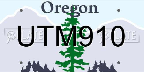 UTM910 Oregon License Plate