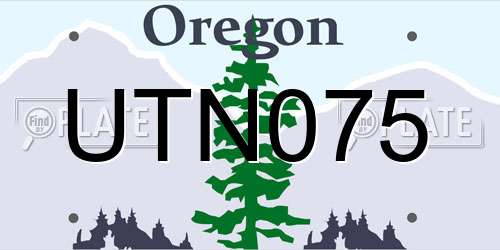 UTN075 Oregon License Plate