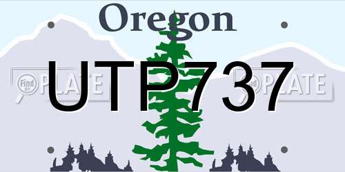 UTP737 Oregon License Plate