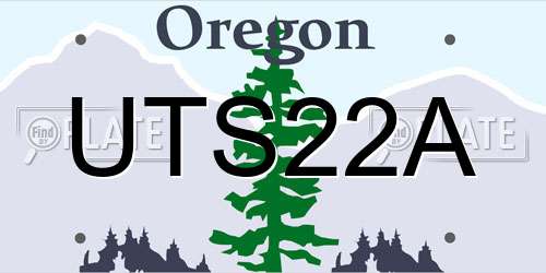UTS22A Oregon License Plate