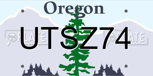 UTSZ74 Oregon License Plate