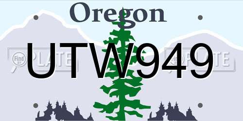 UTW949 Oregon License Plate