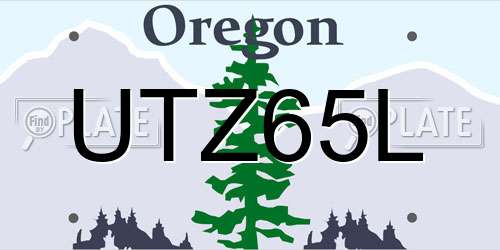 UTZ65L Oregon License Plate