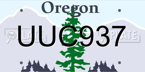 UUC937 Oregon License Plate