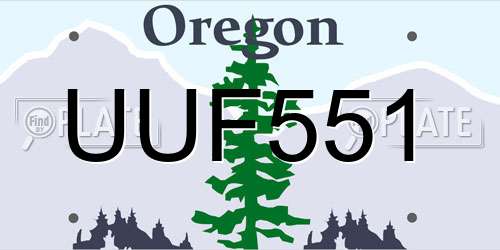 UUF551 Oregon License Plate