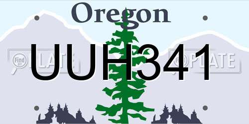 UUH341 Oregon License Plate