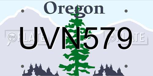 UVN579 Oregon License Plate