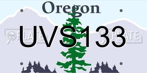 UVS133 Oregon License Plate