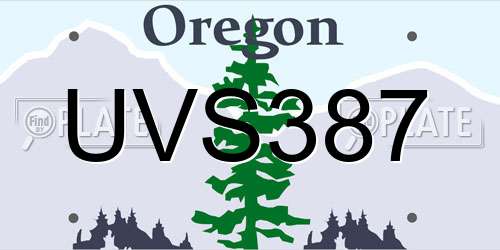 UVS387 Oregon License Plate