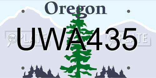 UWA435 Oregon License Plate