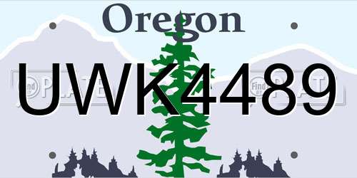 UWK4489 Oregon License Plate