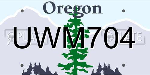 UWM704 Oregon License Plate